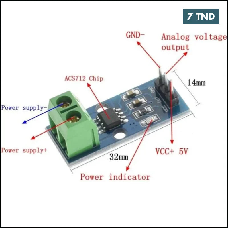 Acheter capteur courant ACS 712 30A en Tunisie -  Disponible au meilleur prix sur CoThings