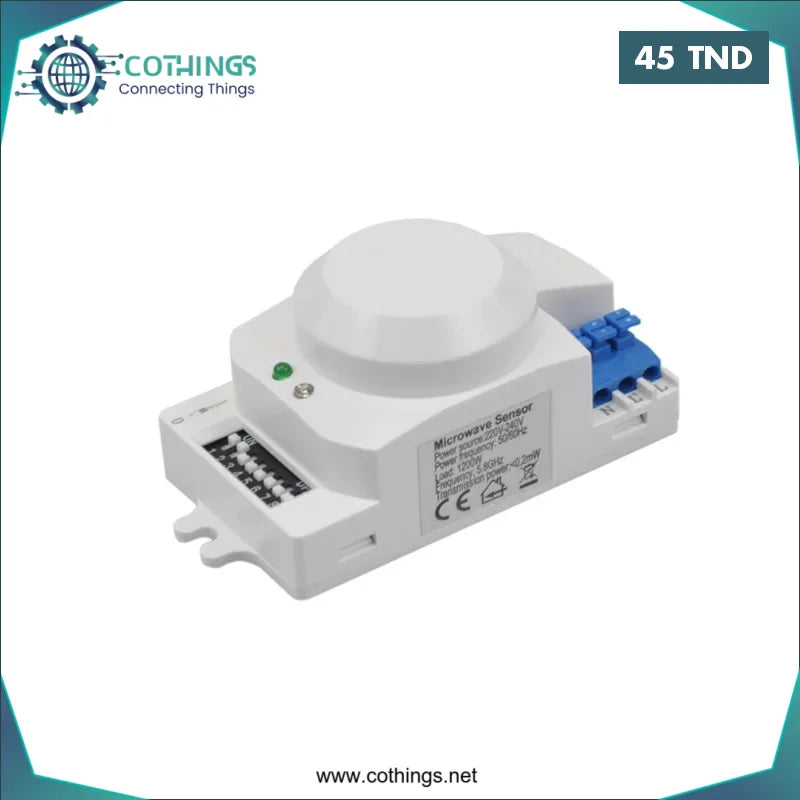 Acheter Capteur de mouvement à micro-ondes 220V/AC-240V/AC 1200w, 360 degrés, interrupteur de lumière, en Tunisie -  Disponible au meilleur prix sur CoThings