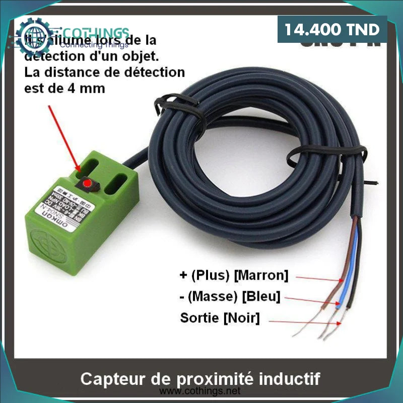 Acheter Capteur de proximité inductif NPN 10-30V DC SN04-N, Distance de 4mm en Tunisie -  Disponible au meilleur prix sur CoThings