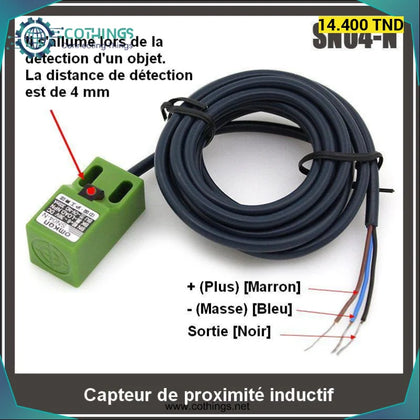Capteur de proximité inductif NPN 10-30V DC SN04-N Distance de 4mm