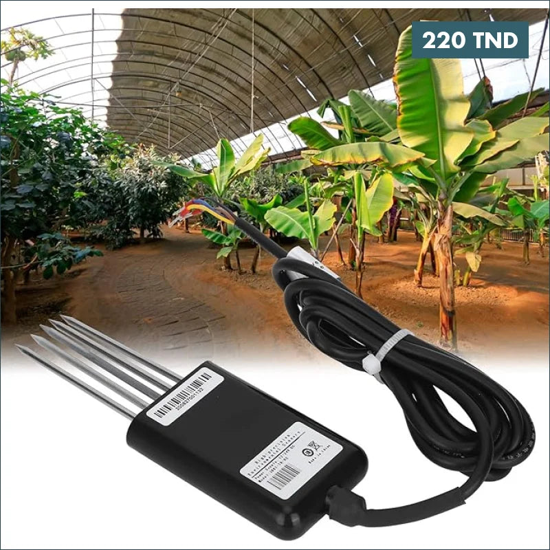 Acheter Capteur de sol RS485 5 broches numérique température et d'humidité du sol NPK + PH + Temperature + Humidity + EC en Tunisie -  Disponible au meilleur prix sur CoThings