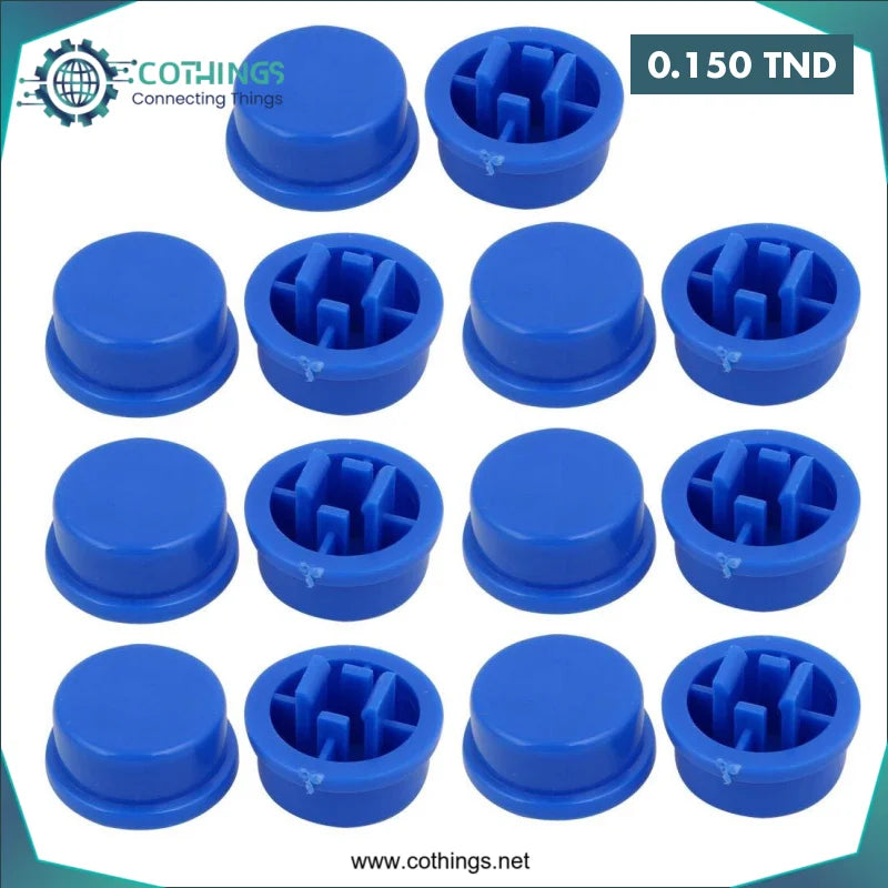 Acheter Capuchon rond bleu pour interrupteur carré 12x12x7.3mm en Tunisie -  Disponible au meilleur prix sur CoThings