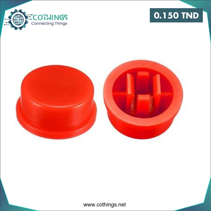 Acheter Capuchon rond rouge pour interrupteur carré 12x12x7.3mm en Tunisie -  Disponible au meilleur prix sur CoThings