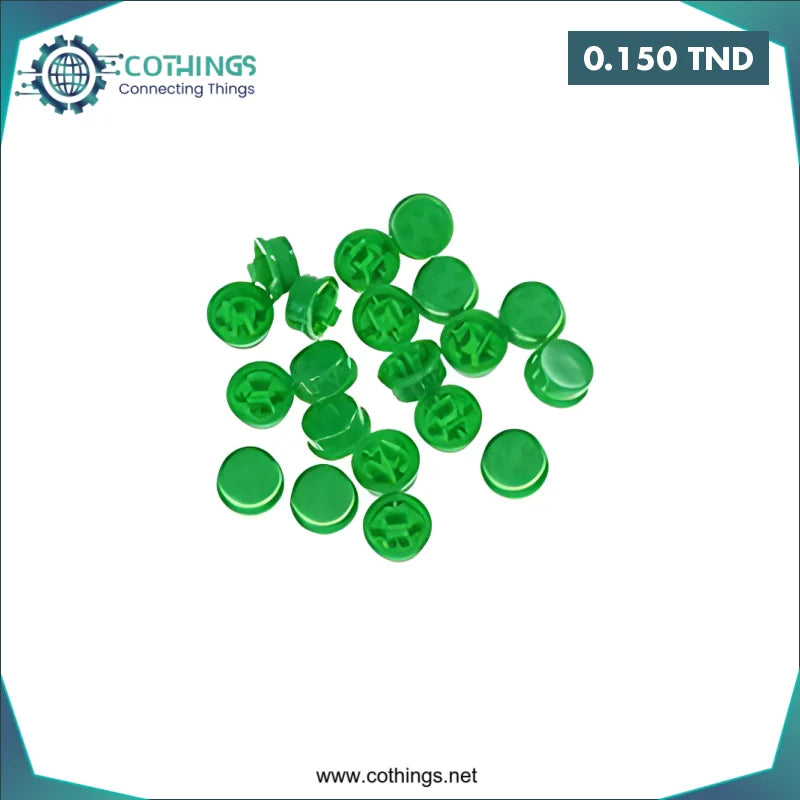 Acheter Capuchon rond vert pour interrupteur carré 12x12x7.3mm en Tunisie -  Disponible au meilleur prix sur CoThings