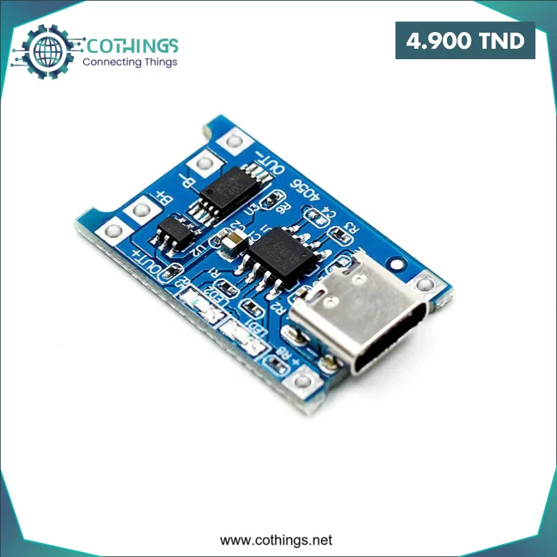 Acheter Carte de charge de batterie type-c avec protection de courant TP4056 TC4056 1A en Tunisie -  Disponible au meilleur prix sur CoThings