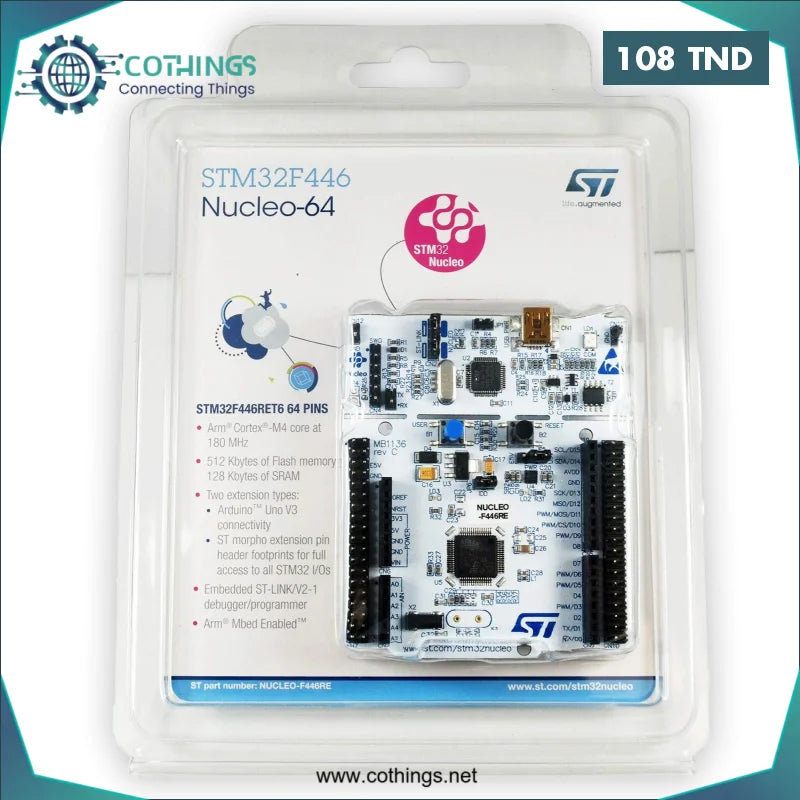 Acheter Carte de développement nucléo ST NUCLEO-F446RE série STM32F4 en Tunisie -  Disponible au meilleur prix sur CoThings