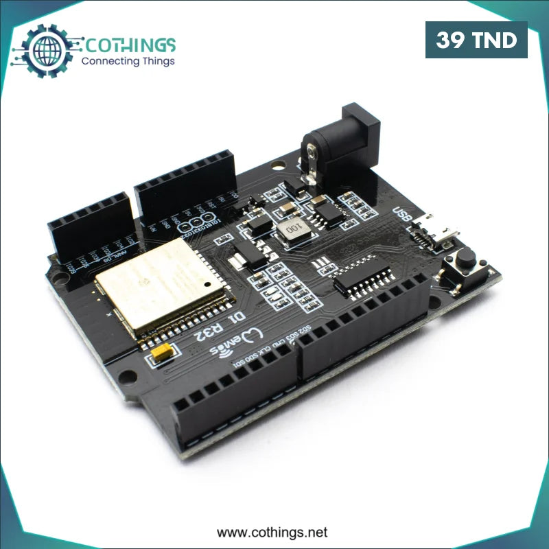 Acheter Carte de développement WiFi/Bluetooth ESP32 format uno avec 4 Mo Flash et port Micro USB en Tunisie -  Disponible au meilleur prix sur CoThings