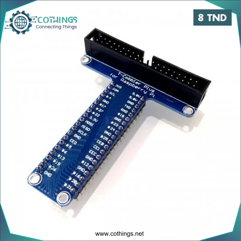Acheter Carte d’extension bleue de type T GPIO 40 broches en Tunisie -  Disponible au meilleur prix sur CoThings