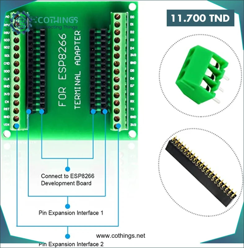Acheter Carte d’extension ESP8266 en Tunisie -  Disponible au meilleur prix sur CoThings