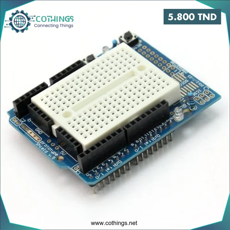 Acheter Carte d’extension prototype shield Arduino Uno + plaque 170pts en Tunisie -  Disponible au meilleur prix sur CoThings