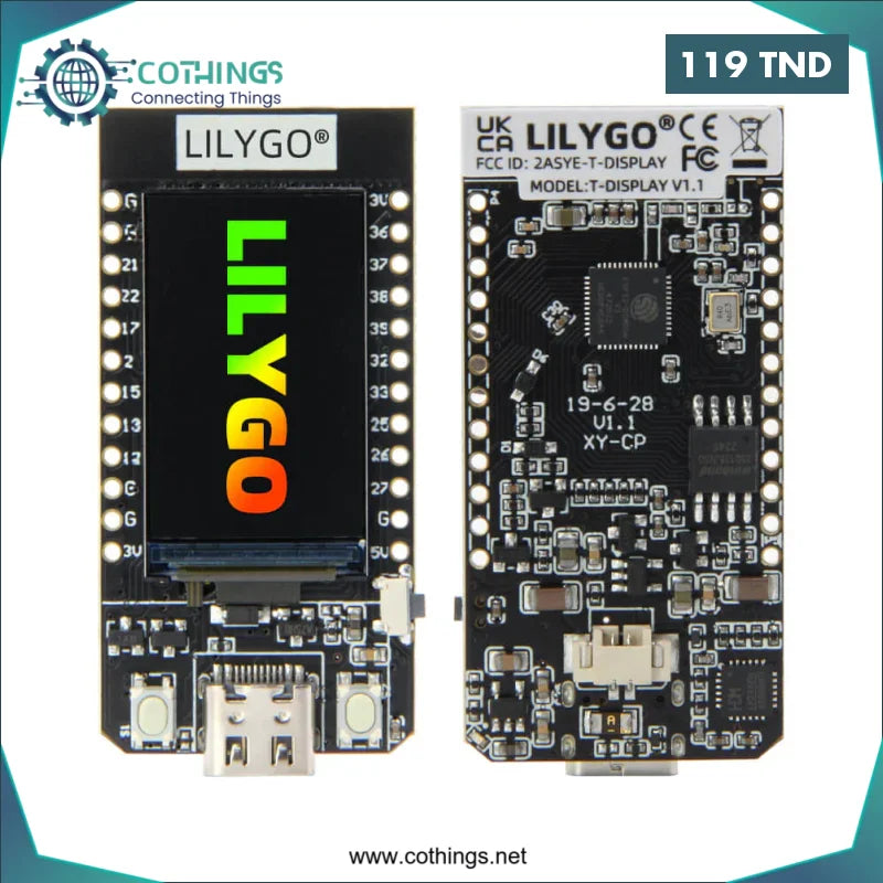 Acheter Carte LILYGO T-Display ESP32 – WiFi & Bluetooth avec écran couleur TFT 1.14