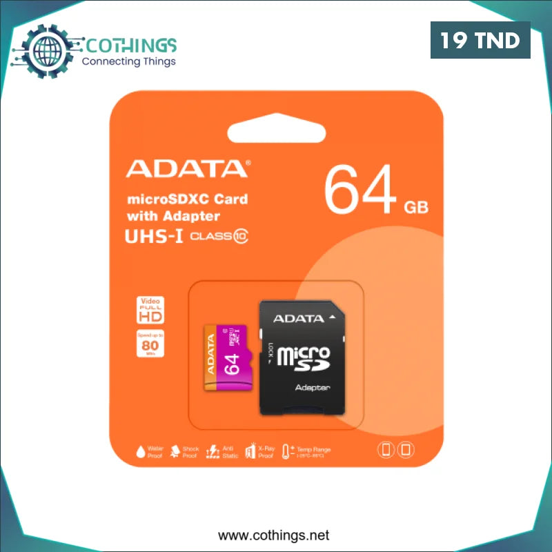 Acheter Carte Memoire 64GB en Tunisie -  Disponible au meilleur prix sur CoThings