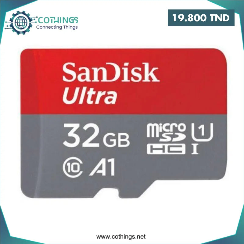 Acheter Carte mémoire Micro SD 32G Original Sandisk classe 10 ultra A1 avec emballage en Tunisie -  Disponible au meilleur prix sur CoThings