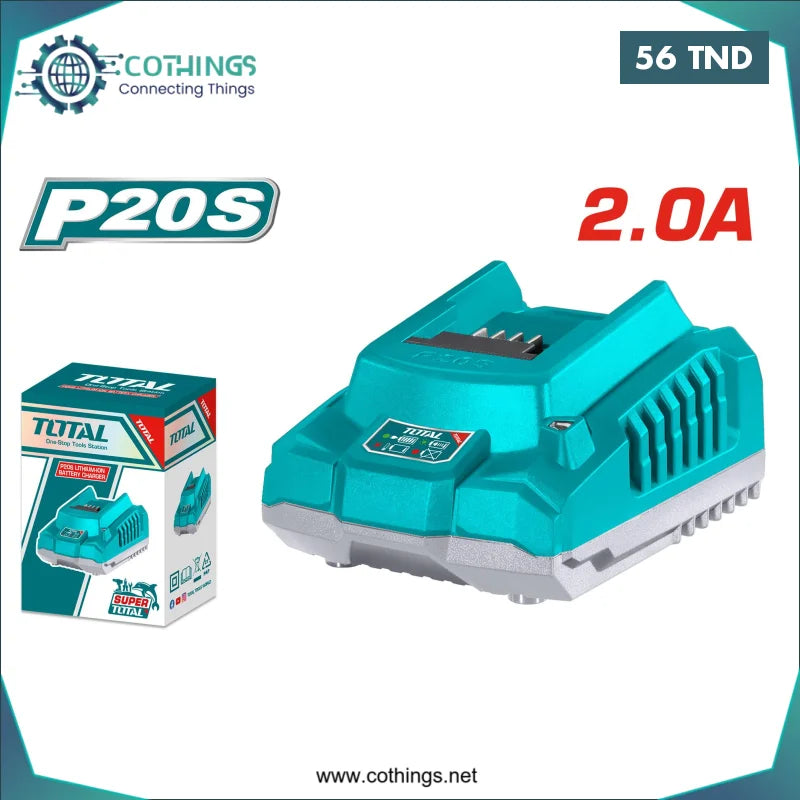 Acheter Chargeur Batterie 20V 2A P20S TOTAL en Tunisie -  Disponible au meilleur prix sur CoThings