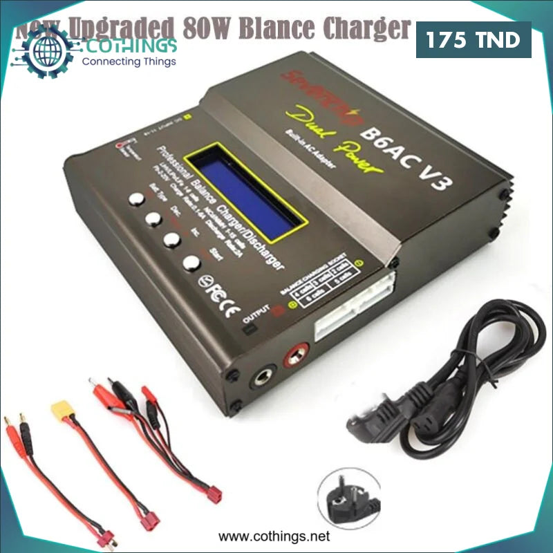 Acheter Chargeur de batterie Lipo IMAX B6 AC 80 W, nouvelle version, prise UE en Tunisie -  Disponible au meilleur prix sur CoThings