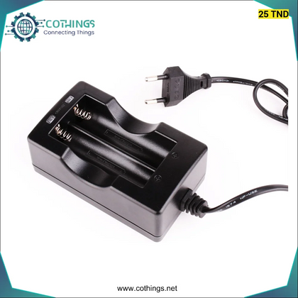 Chargeur double batterie Li-ion rechargeable de 18650 - Domotique