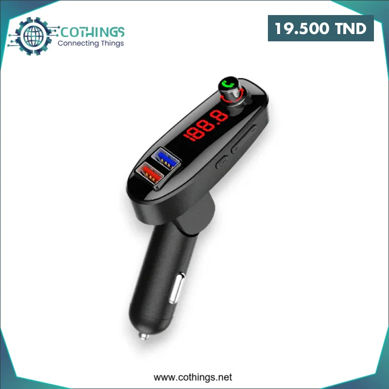 Acheter Chargeur de voiture double USB avec affichage LED - Noir en Tunisie -  Disponible au meilleur prix sur CoThings
