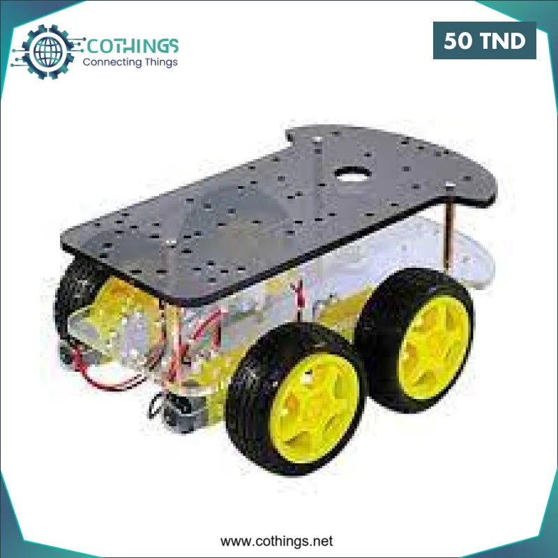Acheter Châssis de voiture intelligent 4wd double couche pour Arduino en Tunisie -  Disponible au meilleur prix sur CoThings