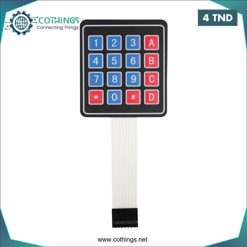 Acheter CLAVIER A MEMBRANE 16T 4*4 en Tunisie -  Disponible au meilleur prix sur CoThings