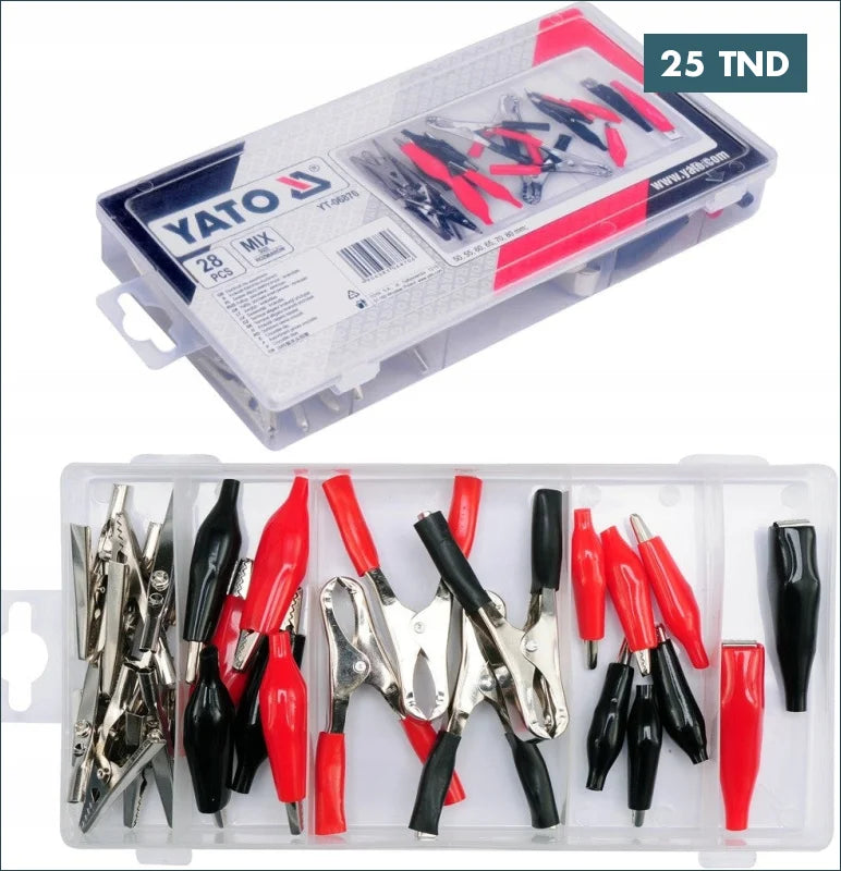 Acheter Coffret assortiment de 28 Pinces crocodiles 50-80 Cm en Tunisie -  Disponible au meilleur prix sur CoThings