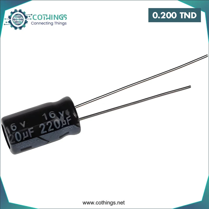 Acheter Condensateur électrolytique 16V 220µF (1 pcs) en Tunisie -  Disponible au meilleur prix sur CoThings