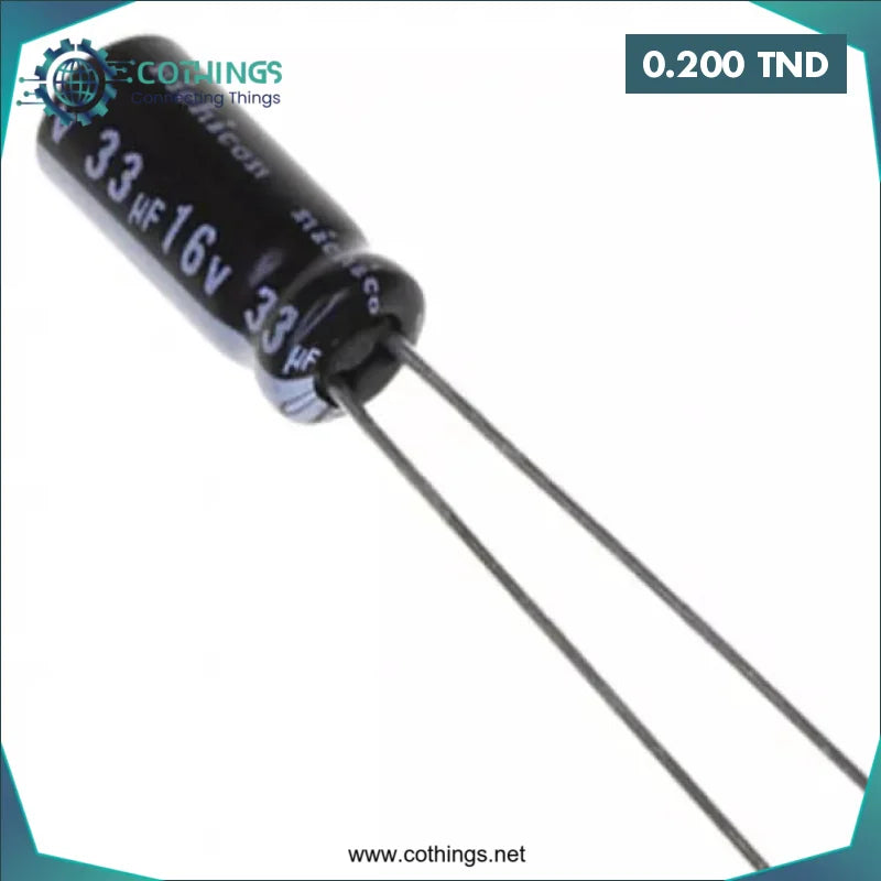 Acheter Condensateur électrolytique 33uF 16V en Tunisie -  Disponible au meilleur prix sur CoThings