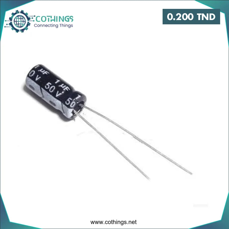Acheter Condensateur électrolytique 50V 1µF en Tunisie -  Disponible au meilleur prix sur CoThings