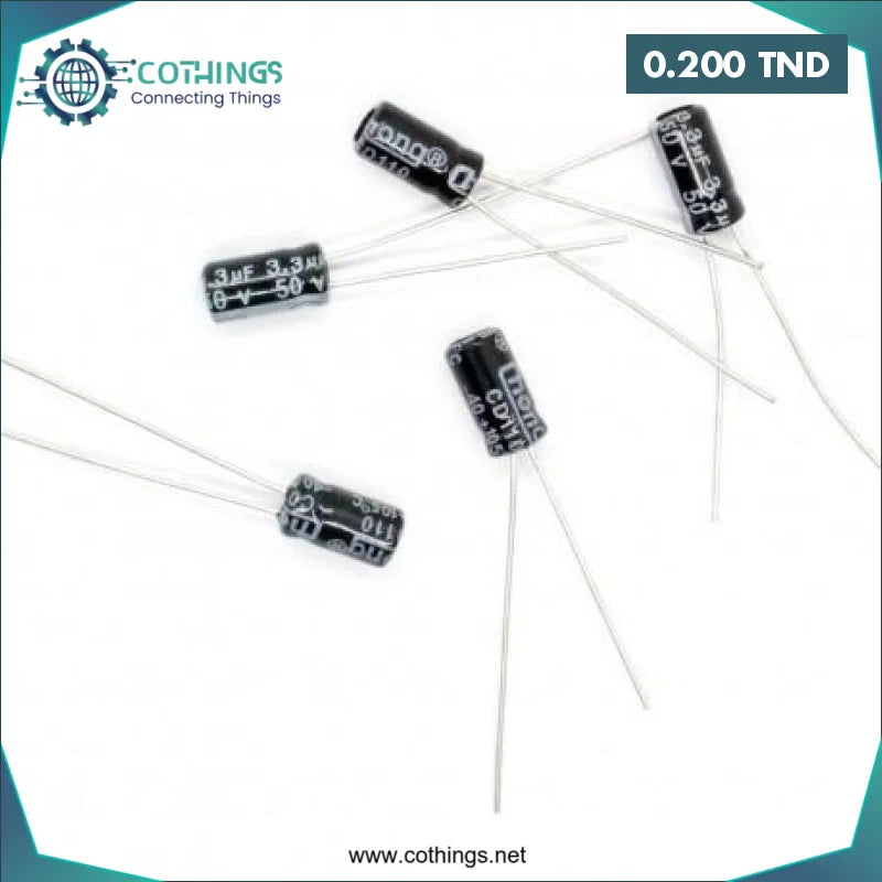 Acheter Condensateur électrolytique 50V 3.3µF (1 pcs) en Tunisie -  Disponible au meilleur prix sur CoThings