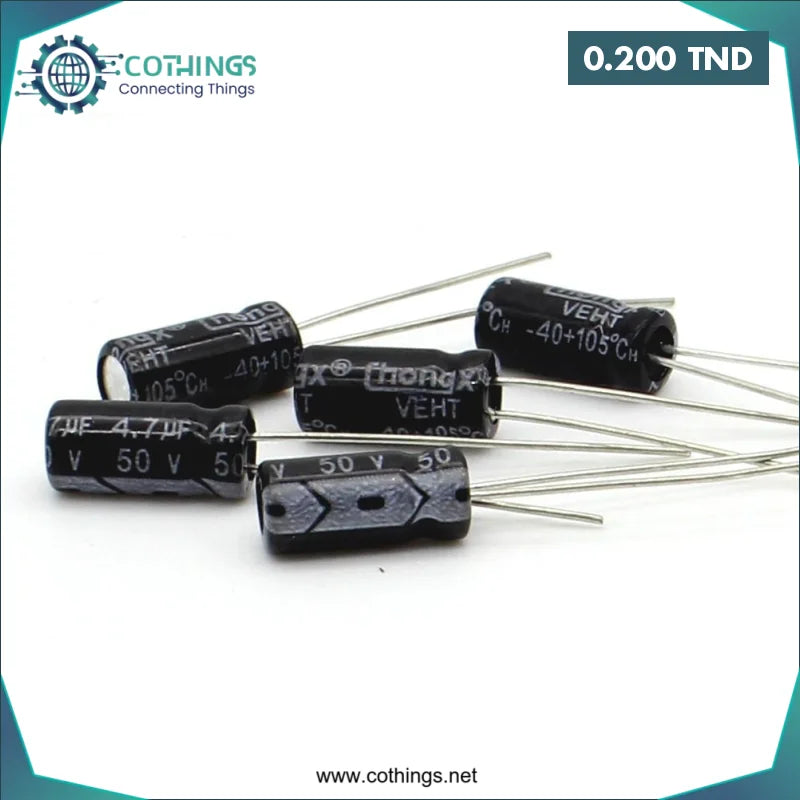 Acheter Condensateur électrolytique 50V 4.7µF (1 pcs) en Tunisie -  Disponible au meilleur prix sur CoThings