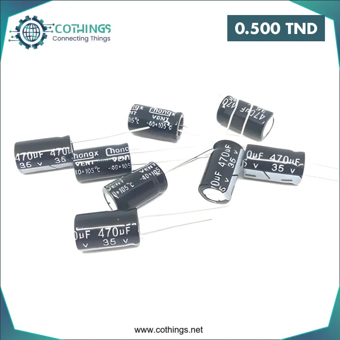 Acheter CONDENSATEUR RADIAL CHIMIQUE 470UF 35V en Tunisie -  Disponible au meilleur prix sur CoThings