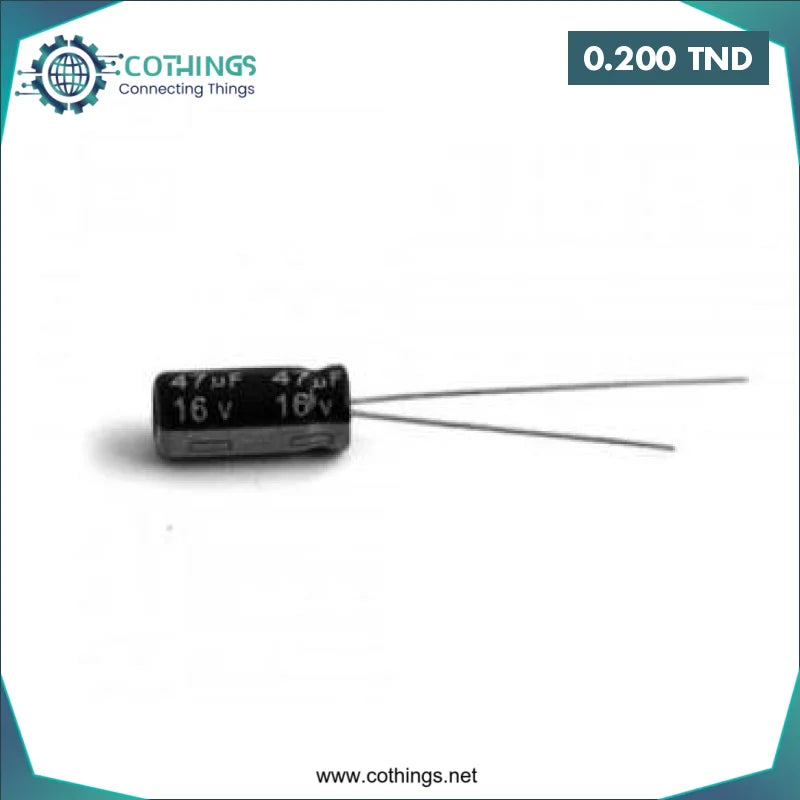 Acheter Condensateurs électrolytiques d’assortiment en aluminium 16V 47µF (1 pcs) en Tunisie -  Disponible au meilleur prix sur CoThings