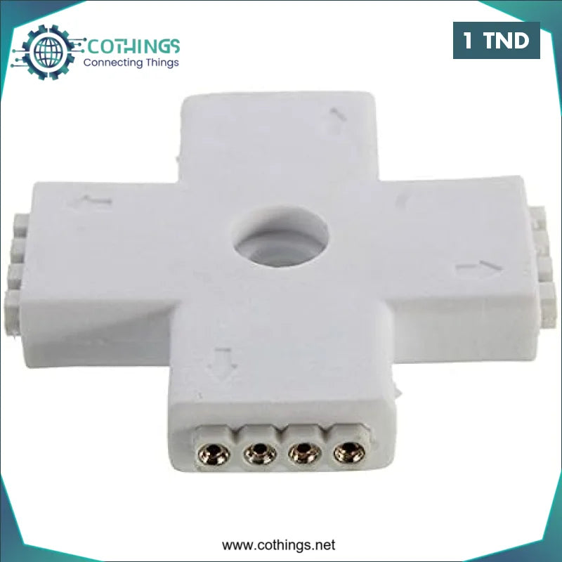 Acheter Connecteur de Bande LED 4 Pin Ruban LED à 4 Broches en Forme + RGB 5050 3528 2835 en Tunisie -  Disponible au meilleur prix sur CoThings