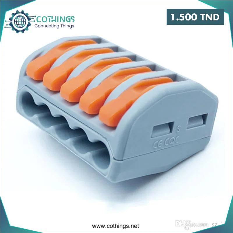 Acheter Connecteur de câblage de fil compact universel PCT-215 5 broches en Tunisie -  Disponible au meilleur prix sur CoThings