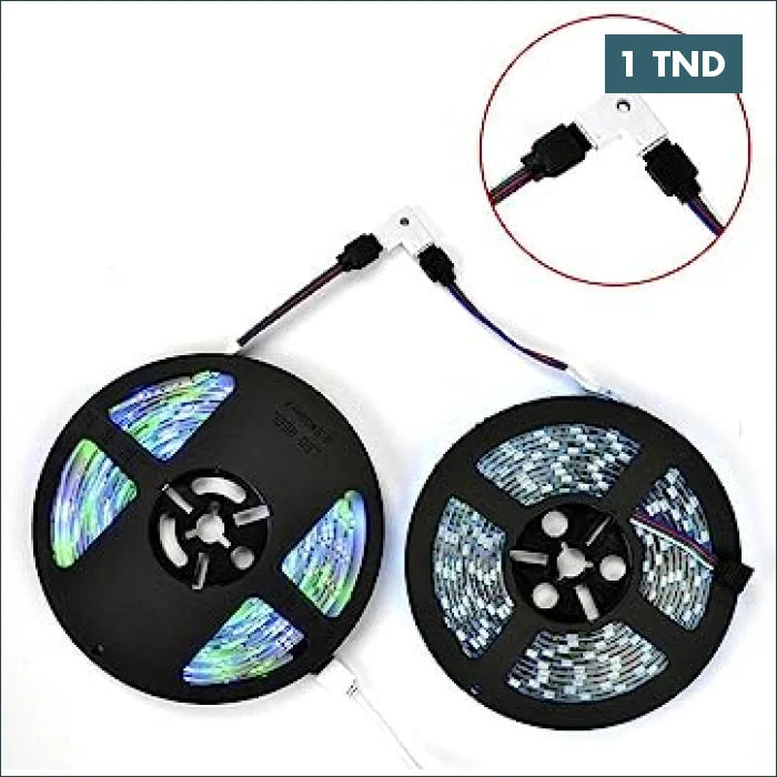 Acheter Connecteur d’angle de Bande LED 4 Pin Ruban LED à 4 Broches en Forme L RGB 5050 3528 2835 en Tunisie -  Disponible au meilleur prix sur CoThings