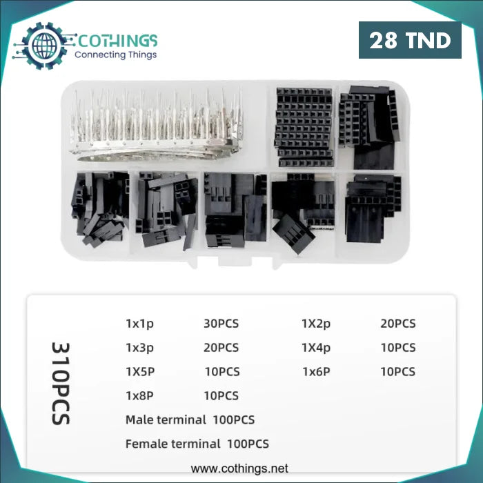 Acheter Connecteur DuPont 310PCS 2.54mm avec coque en caoutchouc avec kit de bornes en Tunisie -  Disponible au meilleur prix sur CoThings