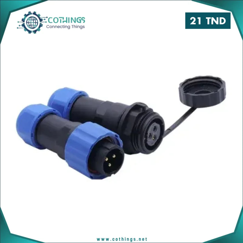 Lot De 2 Connecteur Electrique Connecteurs De Câble étanches, IP68-3 Broches - Connecteur M16 - Diamètre : 3,5-10 Mm