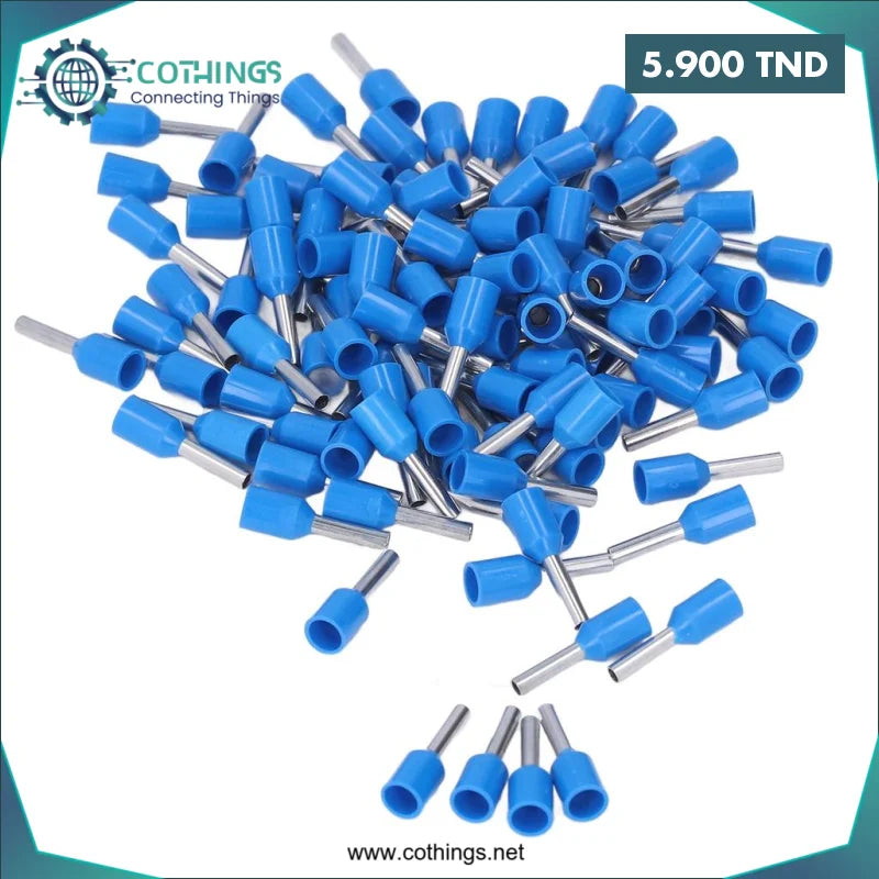 Acheter Connecteur de fil électrique bleu E1508, borne isolée, nuits, fin, 100 pièces/paquet en Tunisie -  Disponible au meilleur prix sur CoThings
