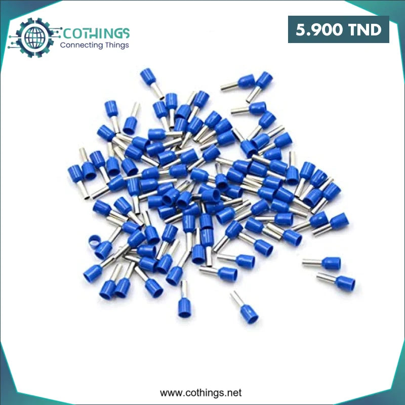 Acheter Connecteur de fil électrique bleu E2508, borne isolée, nuits, fin, 100 pièces/paquet en Tunisie -  Disponible au meilleur prix sur CoThings