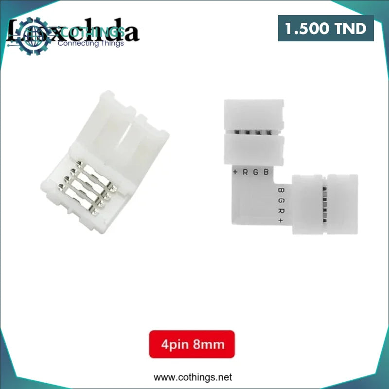Acheter Connecteur LED 4 broches 8 mm en Tunisie -  Disponible au meilleur prix sur CoThings