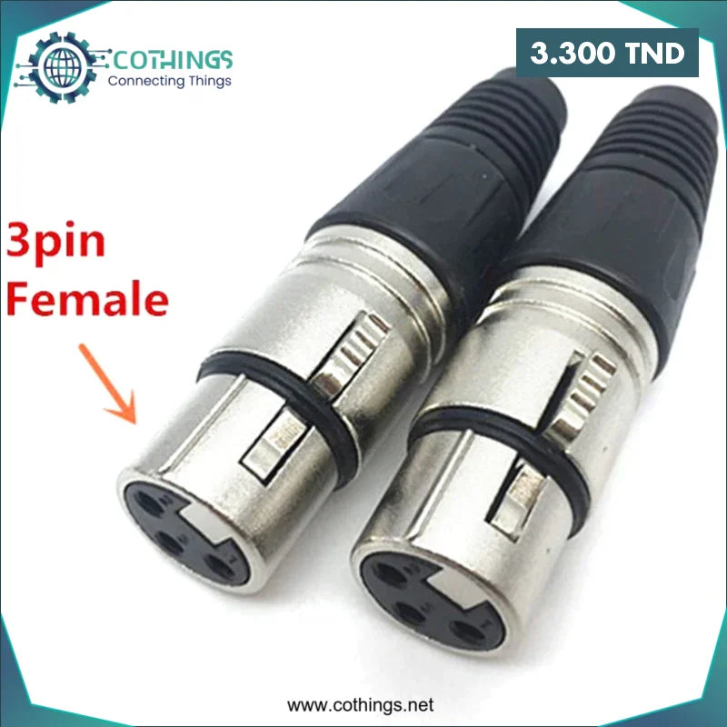 Acheter Connecteur XLR 3P Canon Femelle en Tunisie -  Disponible au meilleur prix sur CoThings