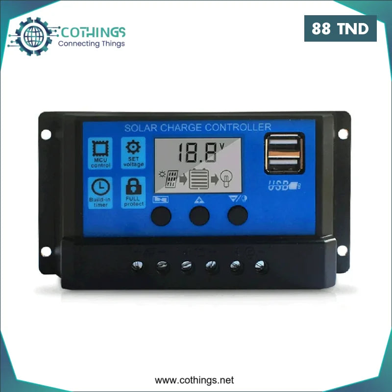 Acheter Contrôleur solaire 50A pour panneau solaire amélioré avec port USB en Tunisie -  Disponible au meilleur prix sur CoThings