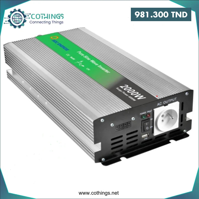 Acheter Convertisseur Sinus version améliorée 2000W 12 VDC en Tunisie -  Disponible au meilleur prix sur CoThings
