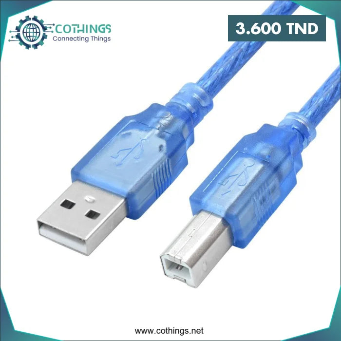 Acheter CORDON USB 2.0 AM/BM L=1M POUR ARDUINO UNO/MEGA en Tunisie -  Disponible au meilleur prix sur CoThings