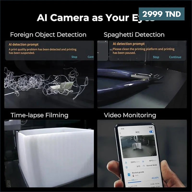 Acheter Creality K1C Imprimante 3D haute vitesse en Tunisie -  Disponible au meilleur prix sur CoThings