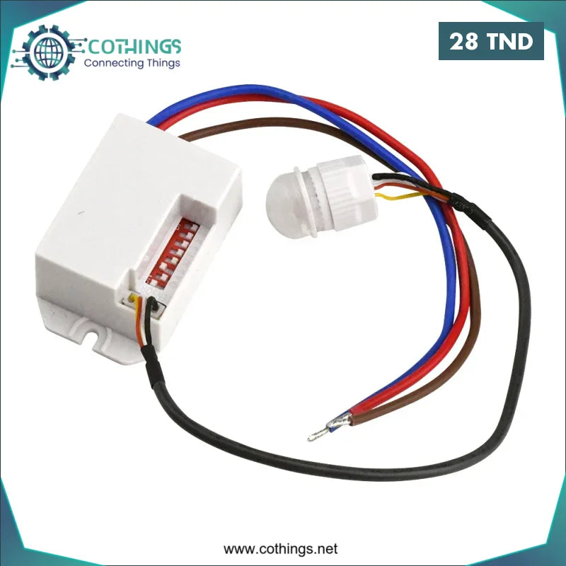 Acheter Détecteur de mouvement encastrable avec temporisateur, luminosité réglable intérieur et extérieur 220V en Tunisie -  Disponible au meilleur prix sur CoThings