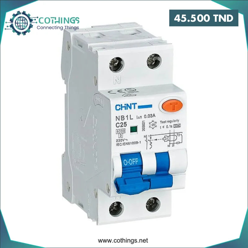 Acheter DISJONCTEUR 1P+N MONOBLOC DIFFRENTIEL C10 300mA CHINT en Tunisie -  Disponible au meilleur prix sur CoThings