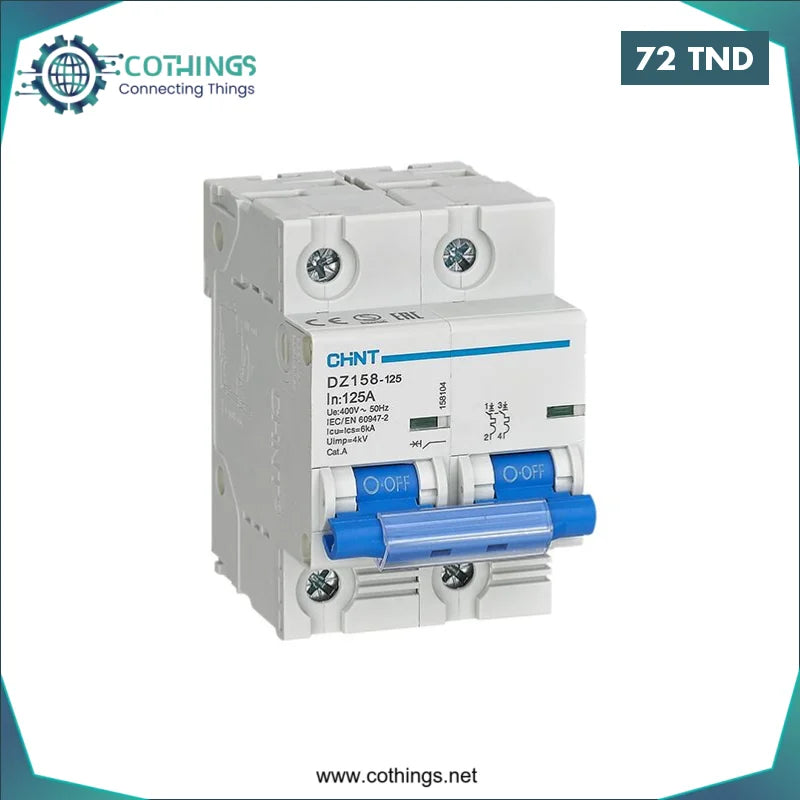 Acheter Disjoncteur DZ158-125H 2P 100A 10kA CHINT en Tunisie -  Disponible au meilleur prix sur CoThings