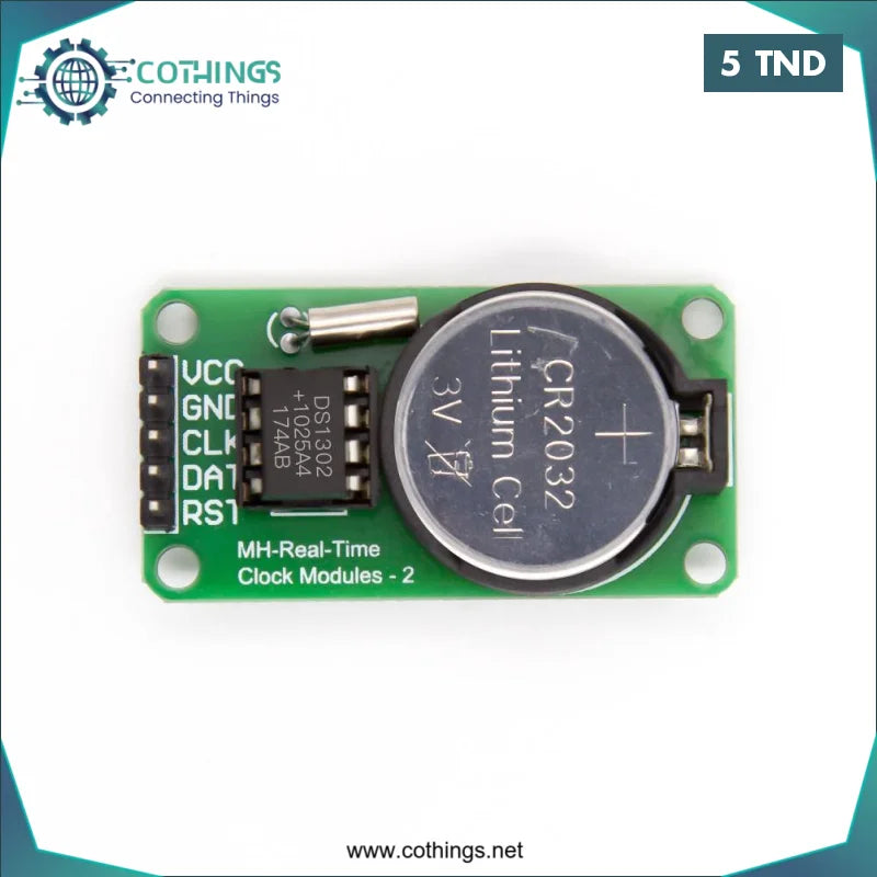 Acheter Ds1302 Module d’horloge en temps réel RTC avec batterie en Tunisie -  Disponible au meilleur prix sur CoThings