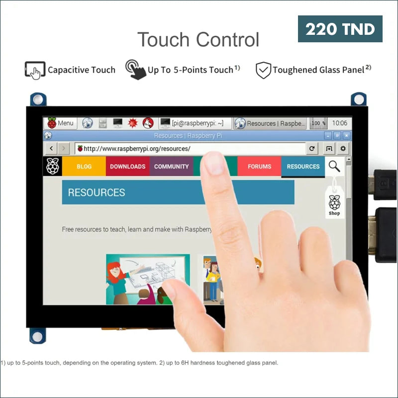 Acheter Ecran LCD tactile résistif Waveshare 5 pouces interface HDMI pour Raspberry Pi3 PI4 BLACK Résolution 800x480 en Tunisie -  Disponible au meilleur prix sur CoThings
