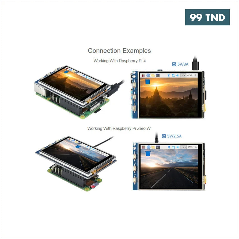 Acheter Écran Tactile LCD 3.2 pouces (B) 320x240 pour Rasberry PI en Tunisie -  Disponible au meilleur prix sur CoThings